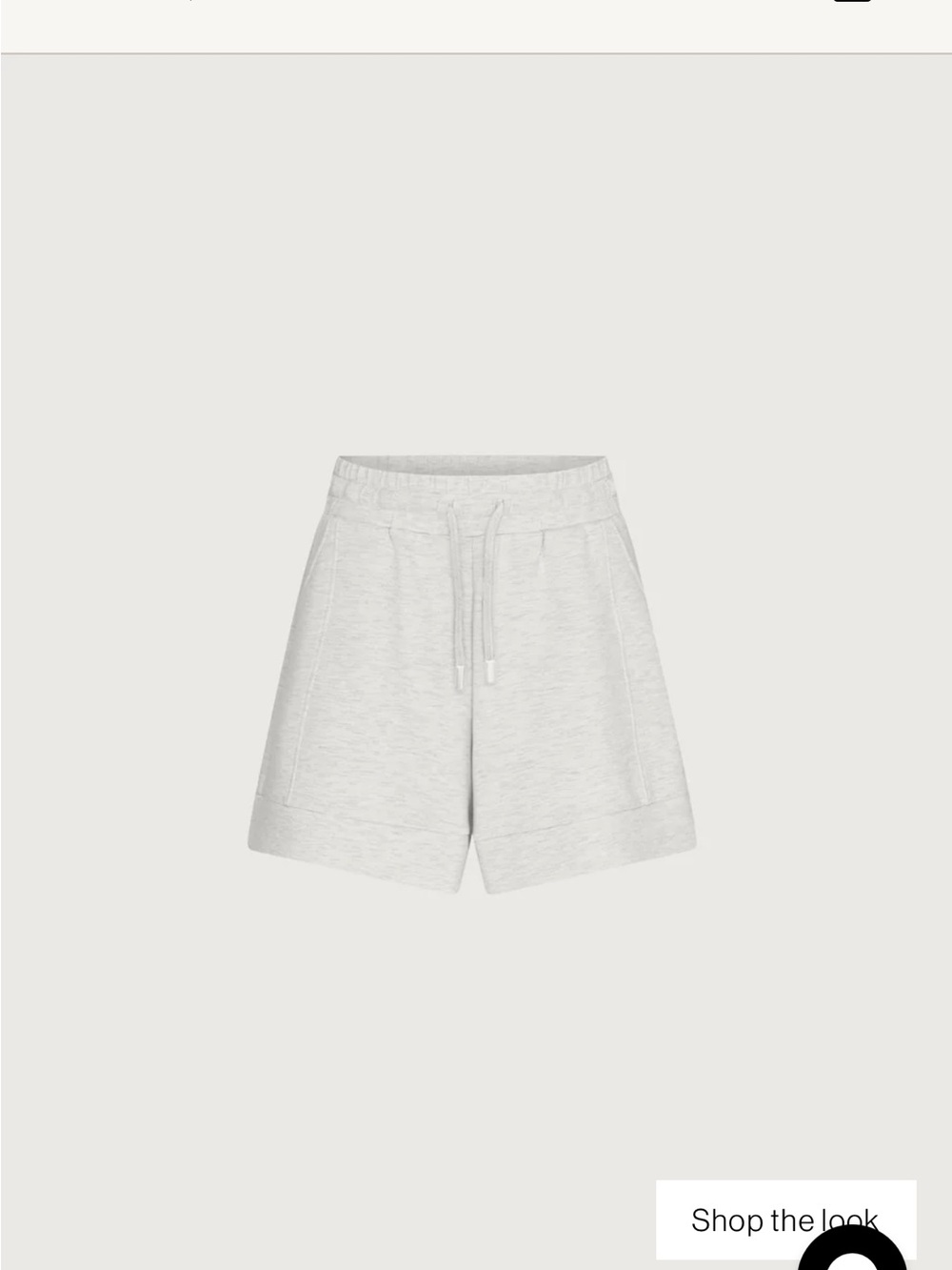 Varley Alder Cream Heathered Drawstring Waist Shorts-Size Medium - Picture 5 of 13